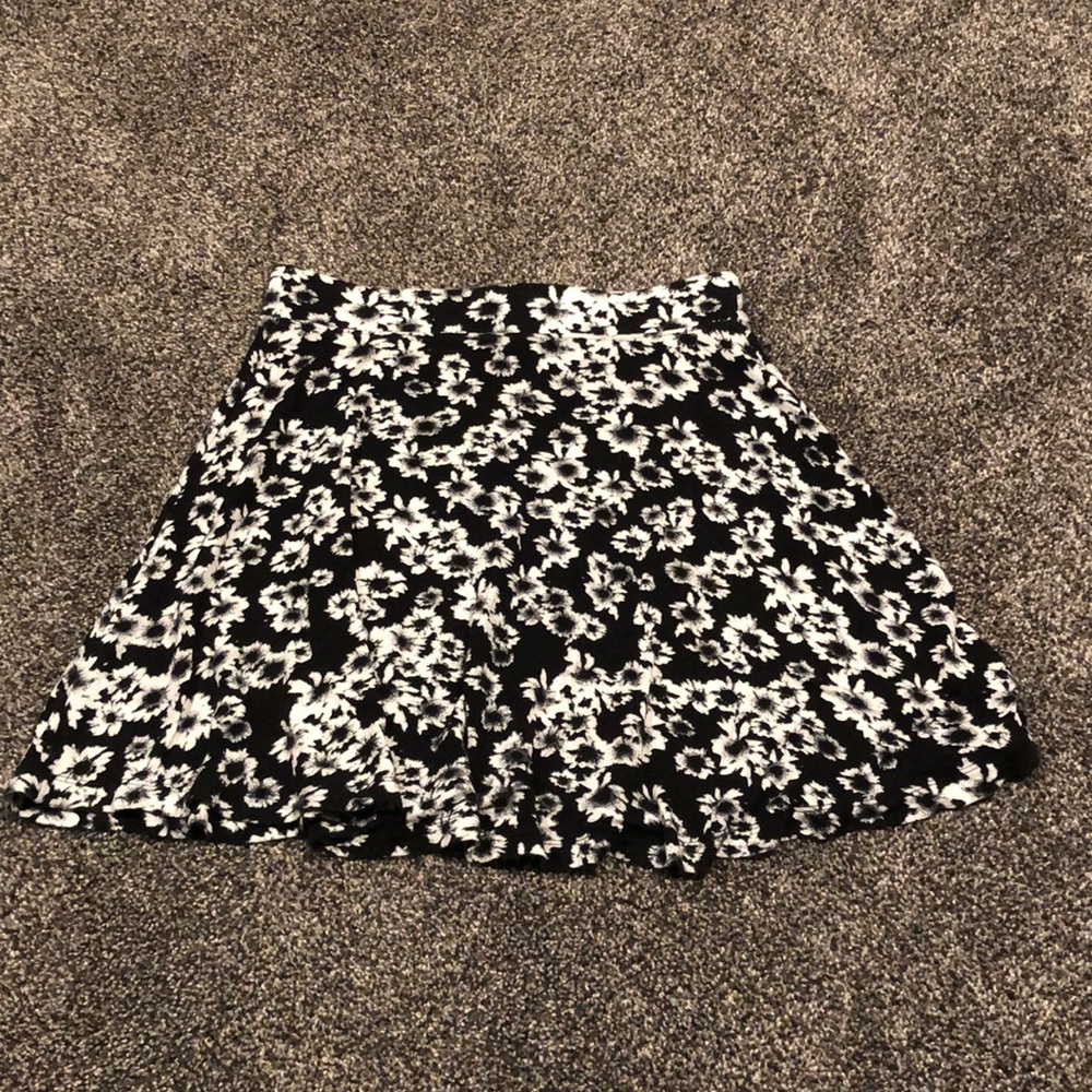 Black and white flower skirt